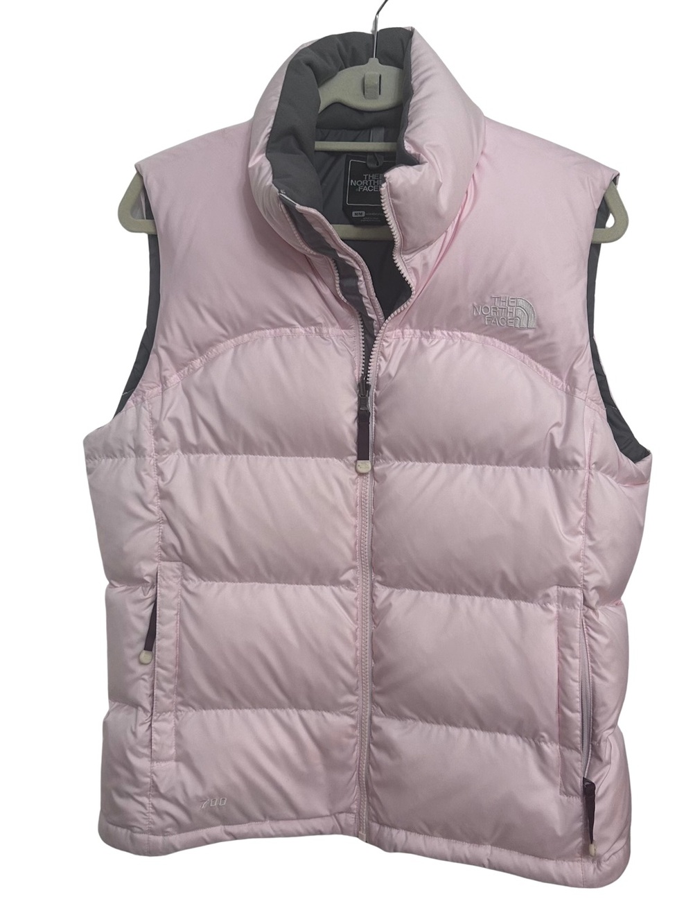 The North Face 700 Light Pink Quilted Down Vest size Medium